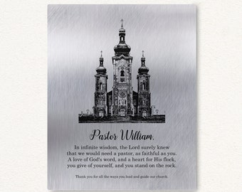 Personalized Church Picture Metal Print: Pastor Retirement Gift