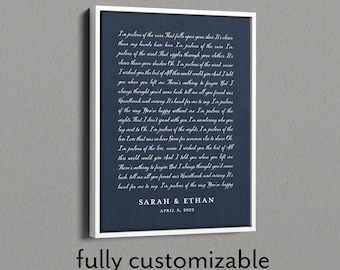 Custom Framed Canvas Quote Art: Anniversary Song Gift