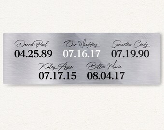 Custom Metal Family Name Sign, Anniversary Gift, Personalized Wall Art