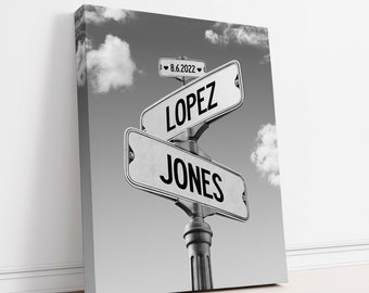 Personalized Couples Road Sign Gift, Anniversary Wall Art, Proposal Gift for Couple