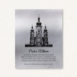Pastor Retirement Gift with Your Church Picture, Priest Anniversary Gifts Personalized, Priest Appreciation Gift, Reverend Gift