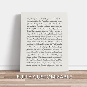 Custom Wedding Speech Print, Eulogy Keepsake Gift, Wedding Anniversary Quote, Custom Letter Canvas, Bible Verse Wall Art
