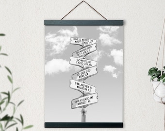 Duty Station Sign, Places We Have Lived, Long Distance Family Gift, Military Couple Gift