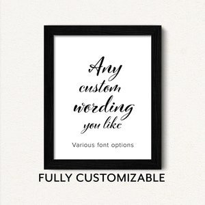 Custom Quote Framed, Custom Song Lyrics Wall Art, Personalized Quote Gift, Custom Poem Framed, Wedding Sayings Sign, Valentines Gift