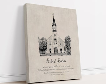 Custom Pastor Retirement or Appreciation Gift with Your Church Picture, Religious Priest Ordination Gift