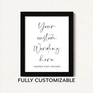 Framed Custom Text Print, Custom Quote or Poetry Art for Anniversary, Framed Song Lyrics Print, Framed Wedding Quote