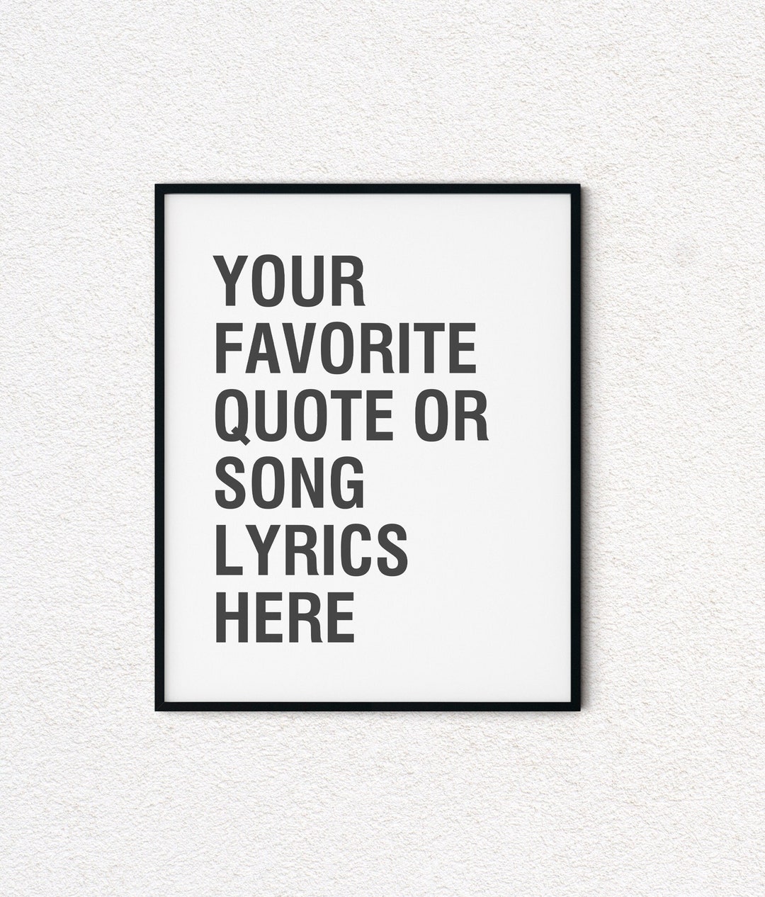 Create Your Own Quote Canvas or Paper Print, Custom Quote Art, Song
