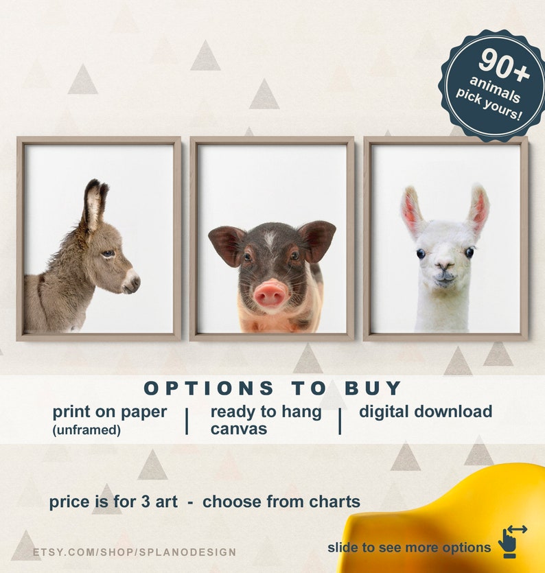 Baby Farm Animal Prints for Nursery Baby Farm Animals Photo Etsy