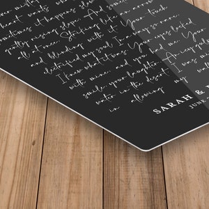 Custom Quote Metal Sign, 10 Year Anniversary Tin Gift, Personalized Poem on Aluminum image 7