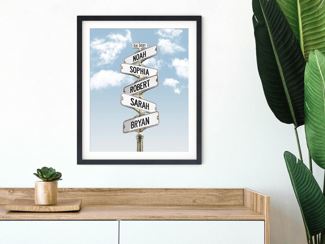 Personalized Family Names Street Sign Print - Framed New Parent Gift - Etsy
