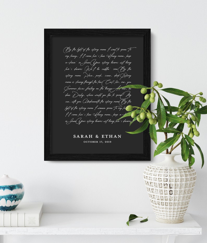 Custom Poem Print and Frame Custom Calligraphy Quote Custom Etsy