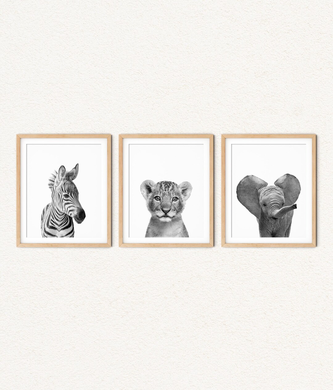 Black and White Animal Nursery Prints Custom Animal Pictures Etsy