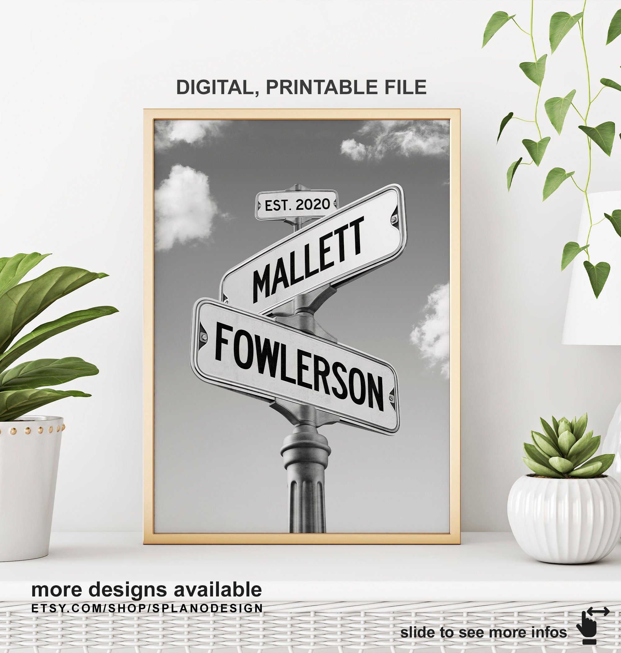 Personalized Printable Street Sign with Names Digital | Etsy
