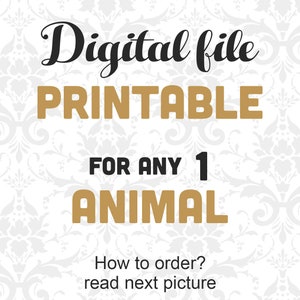 Printable Animals for Nursery, Baby Animal Digital Download, Pick any 1 PEEKABOO ANIMAL from my shop SplanoDesign and get it as Hi-res file
