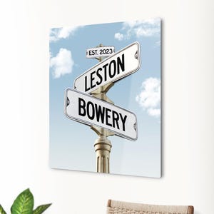 Personalized Street Sign Engagement Gift: Couple Names, Wedding Home Decor Color