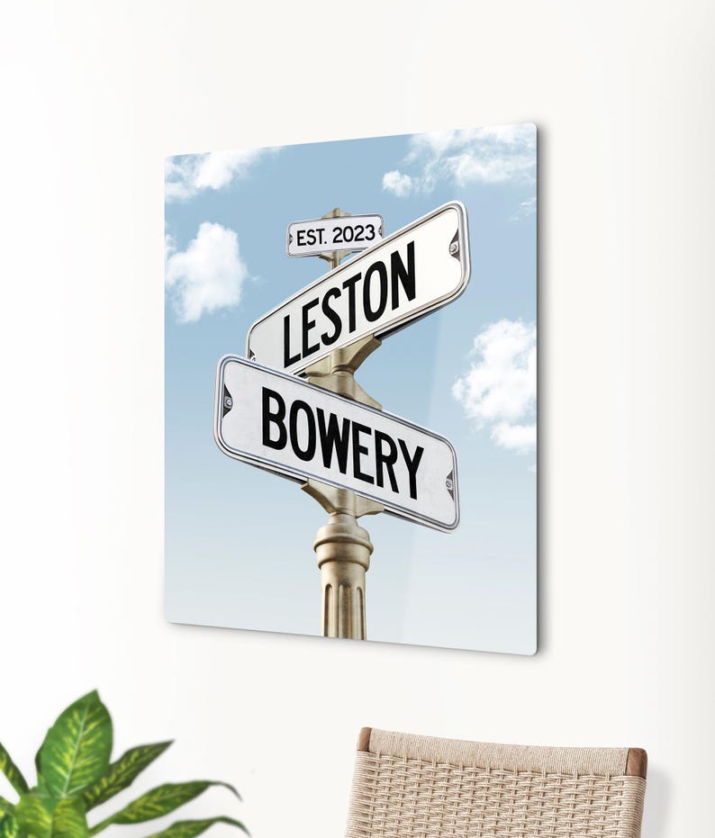 Personalized Street Sign Engagement Gift: Couple Names, Wedding Home Decor Color