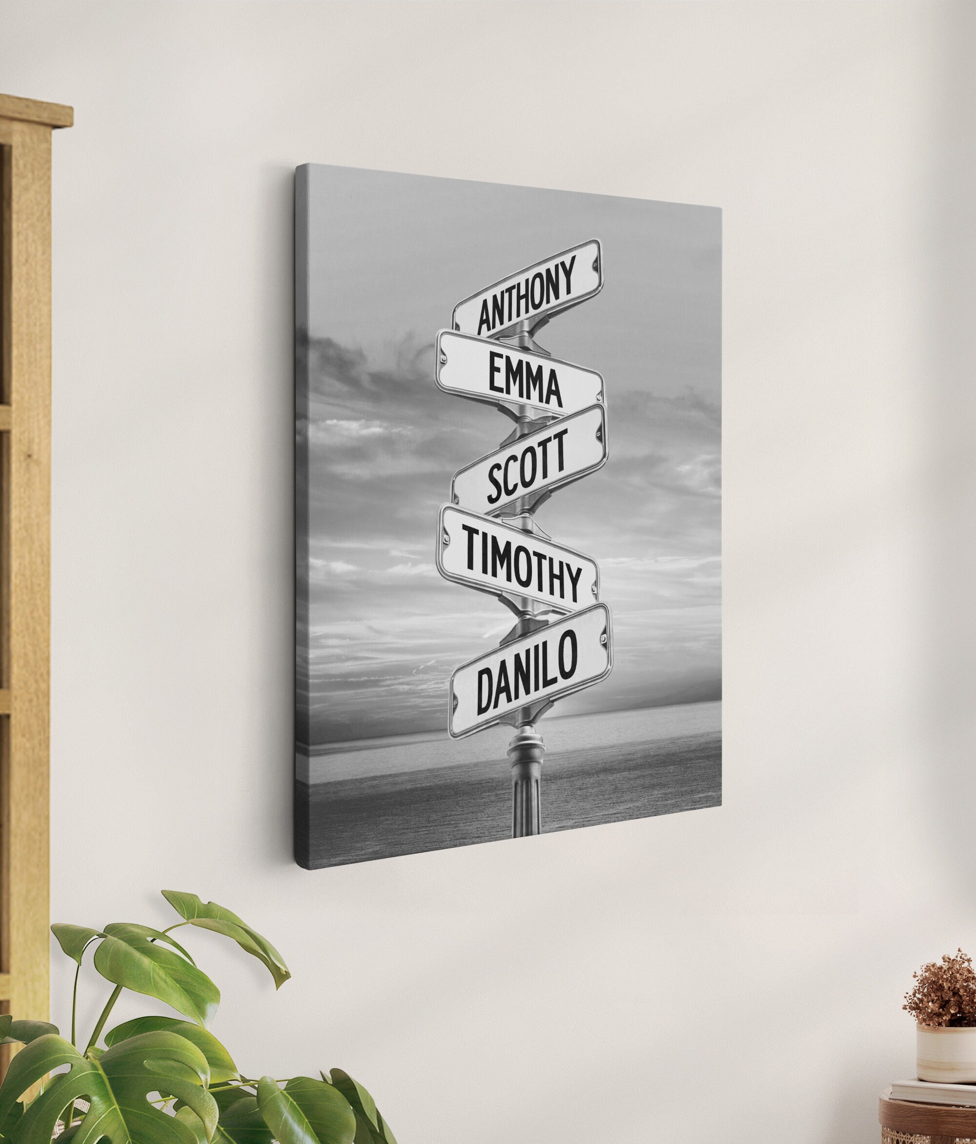Personalized Family Street Sign, Custom Blended Family Names Art on ...