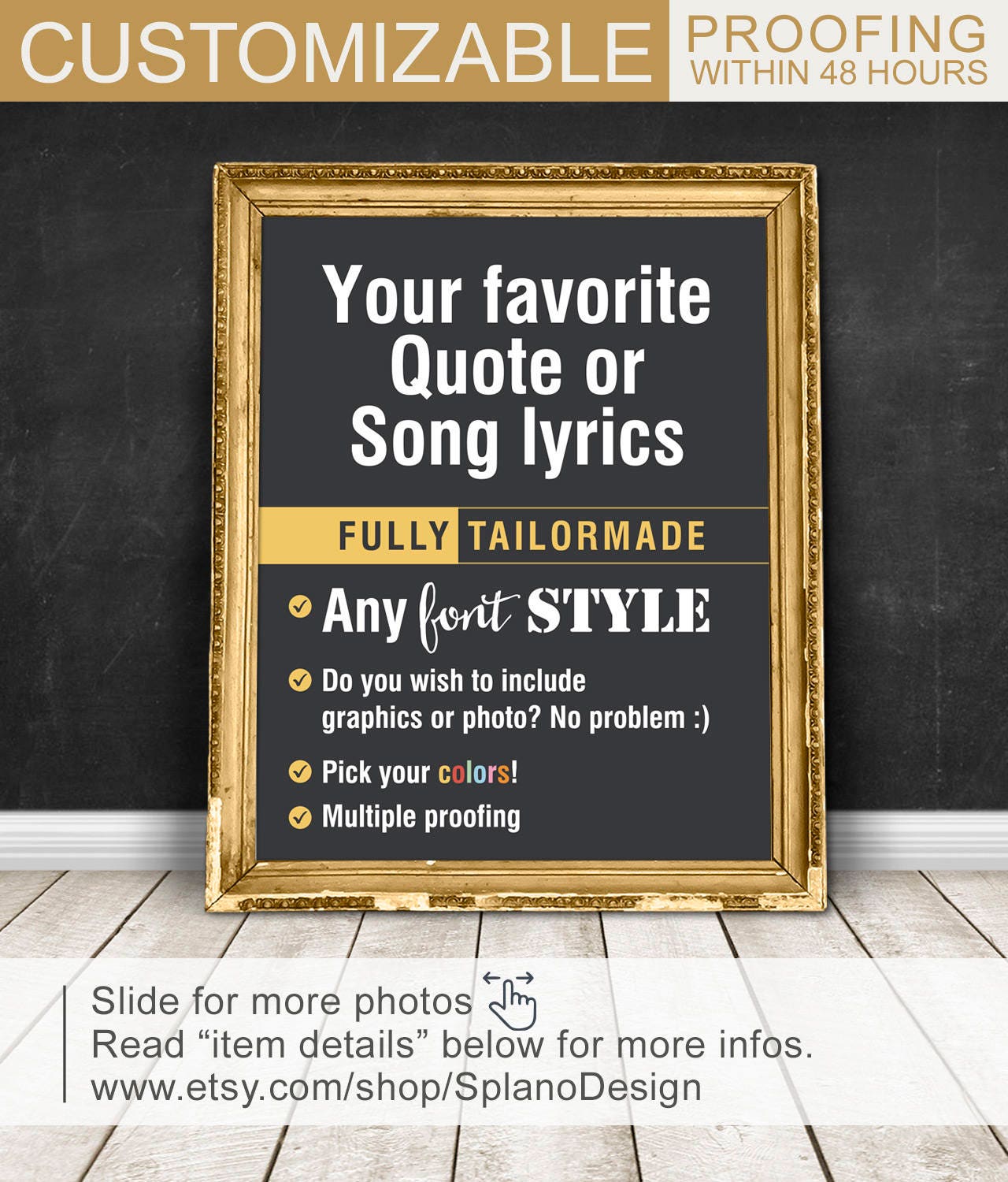 Custom Typography poster custom quote custom wall quote Etsy