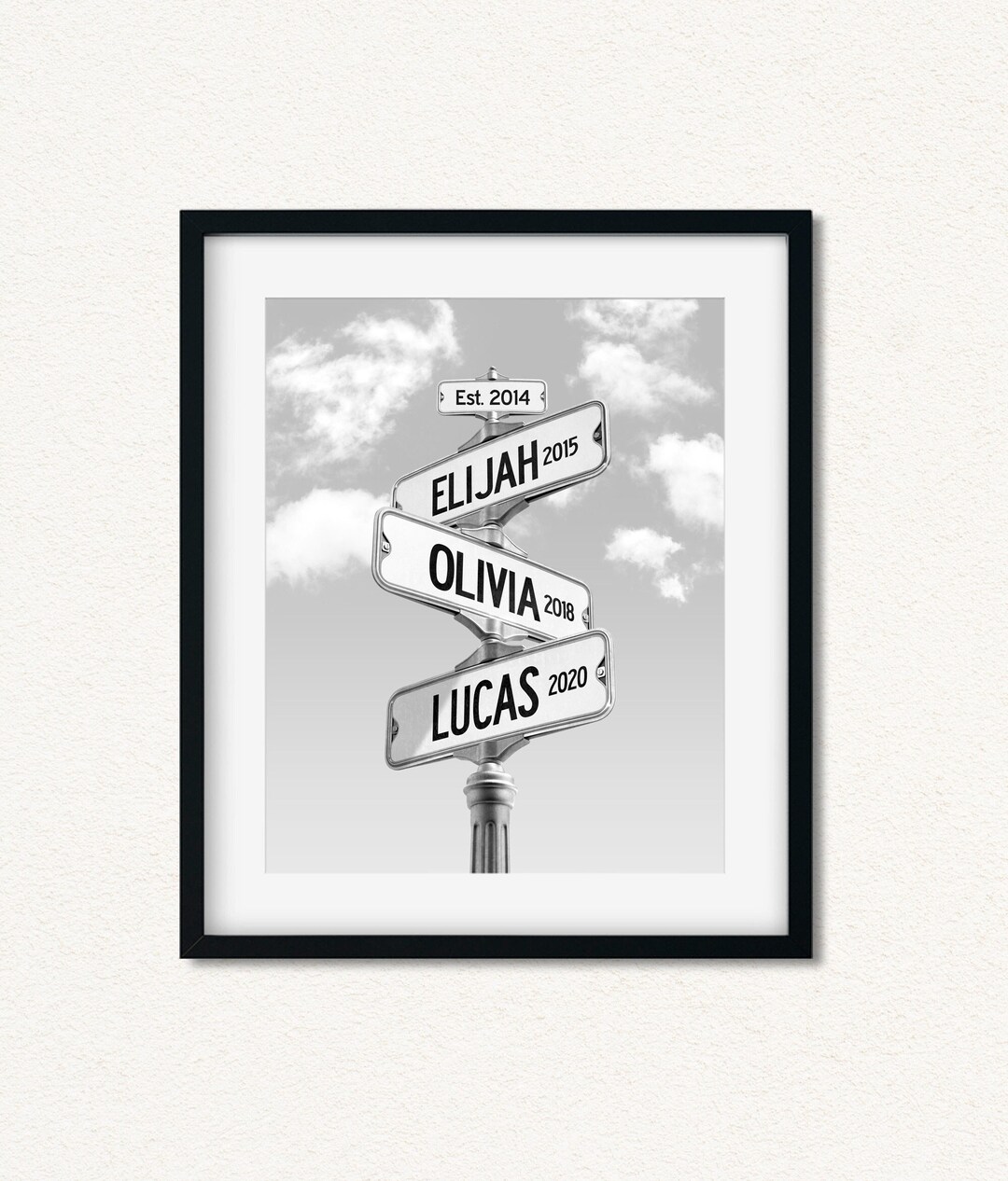 Personalized Family Street Sign Art Print: Adoption, New Parents Gift ...