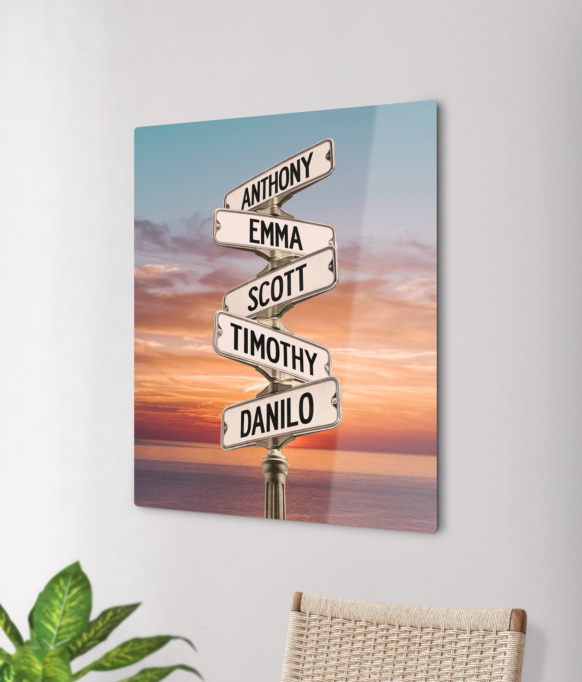 Personalized Family Street Sign, Custom Blended Family Names Art on ...