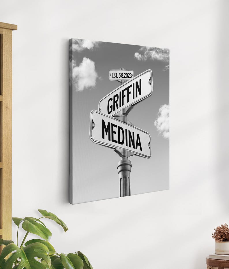 Personalized Street Sign Engagement Gift: Couple Names, Wedding Home Decor Bild 8