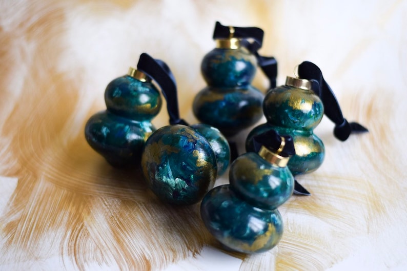 Hand Painted Christmas Ornaments PEACOCK LANE