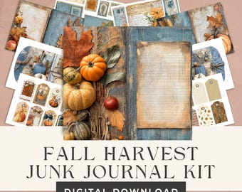 Fall Harvest Junk Journal Kit: digitaal plakboek (digitale download)