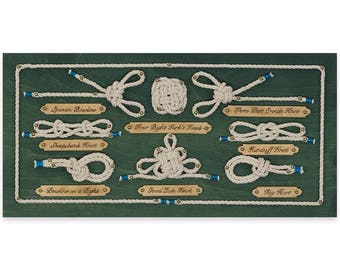 Green Handmade Nautical Art- nautical knot/rope wall art/knot art/handmade gifts/knot board/gift for him/christmas/birthday/gift for sailor
