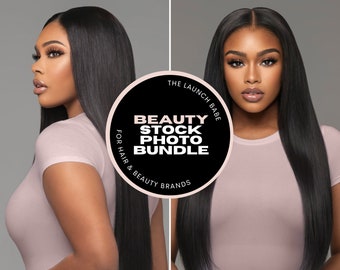 Beauty Stock Image Bundle | Black Beauty Model | High Quality Stock Photos for Hair & Beauty Brands