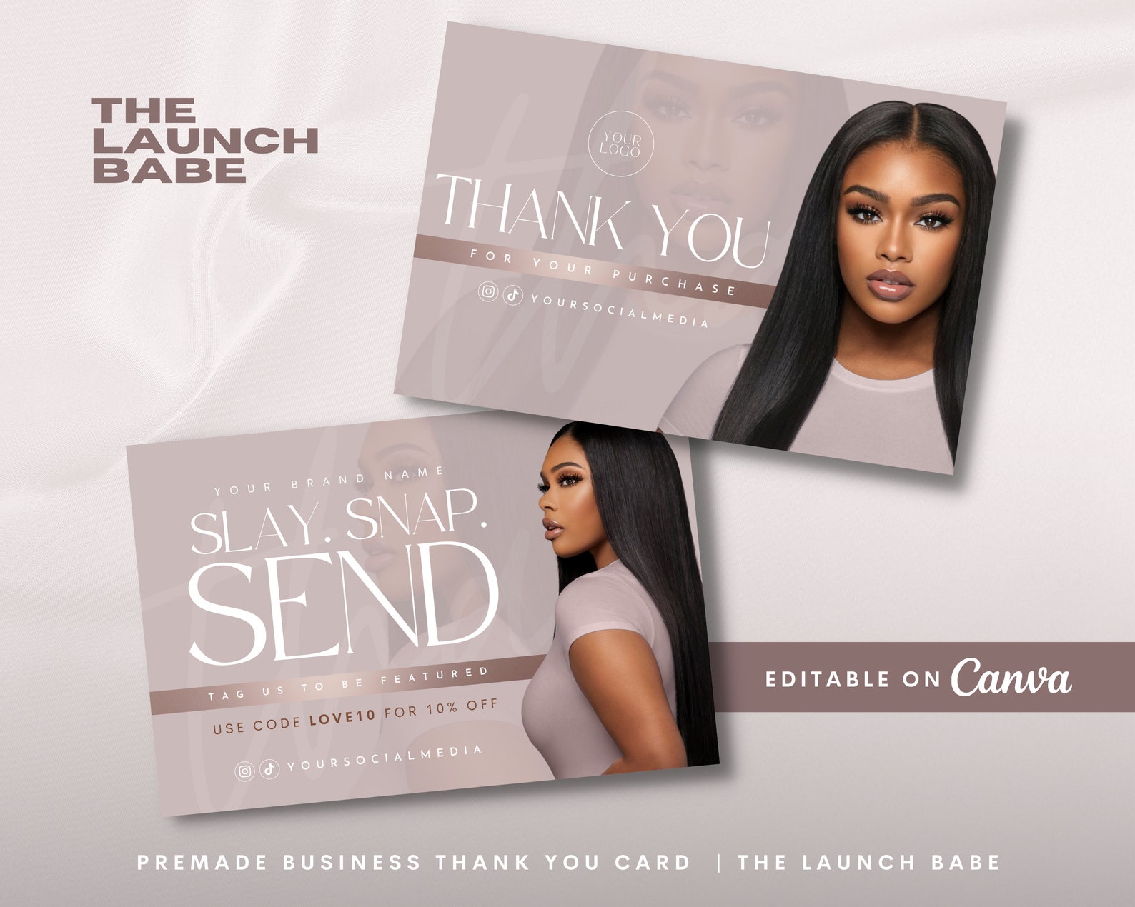 Editable Thank You Card | DIY Canva Template | Premade Thank You Card ...