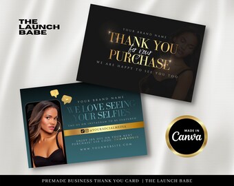 Editable Thank You Card | DIY Canva Template | Premade Thank You Card | Hair Business | Lash Business | Clothing Boutique