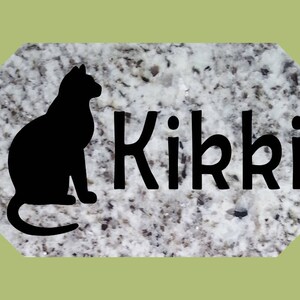Cat Silhouette Granite Pet Memorial 8x5 rectangle - FREE SHIPPING!!