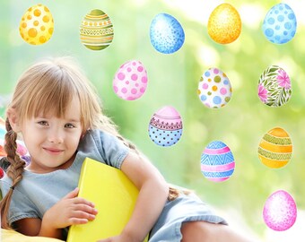 Colourful easter eggs window stickers perfect for spring window display decal decorations eggs.02b