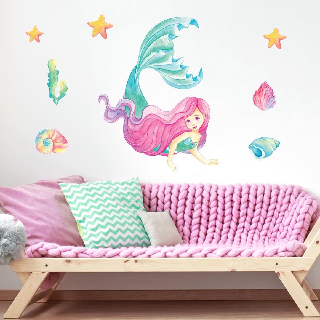 Mermaid Wall Stickers/ Wall Decals Collection Mermaid - Etsy