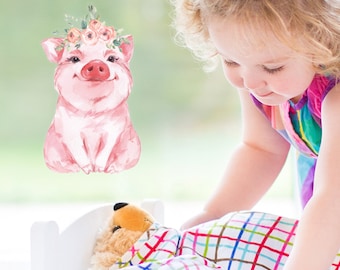 Cute piggy pig easter window stickers perfect for spring window display decal decorations pigy.01