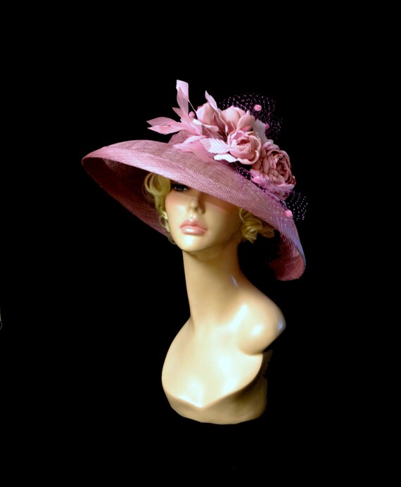 Hot Rose Foncé crin Bandeau Bandeau Fête de mariage course Ascot Bridal