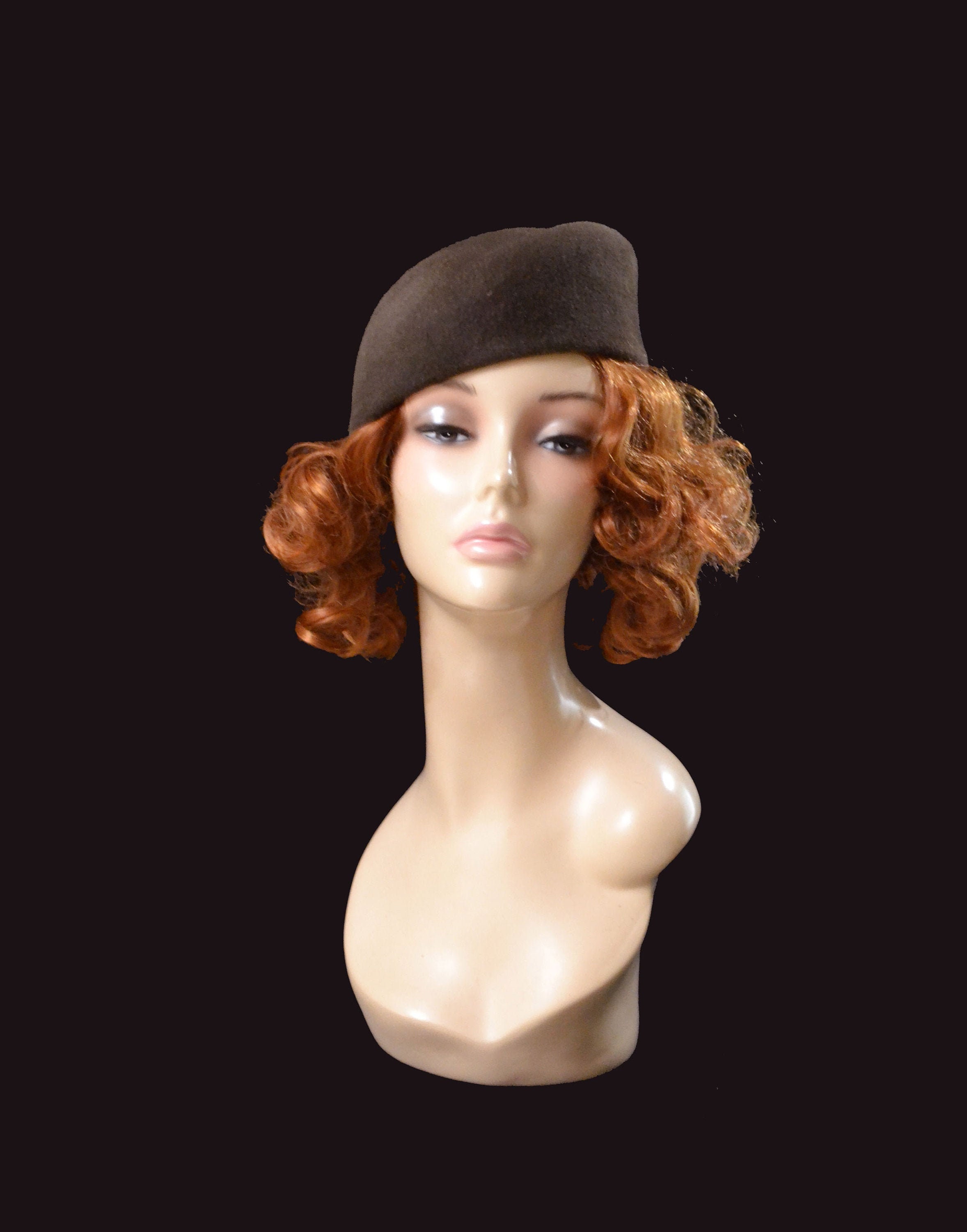 Brown felt hat women brown felt hat pillbox hats for women Etsy