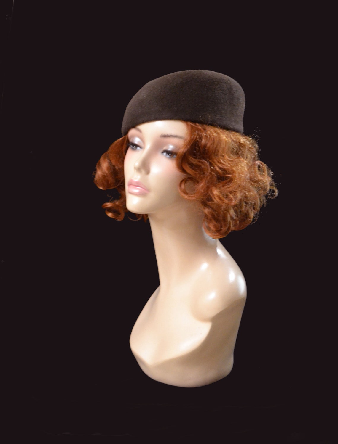 Brown felt hat women brown felt hat pillbox hats for women Etsy