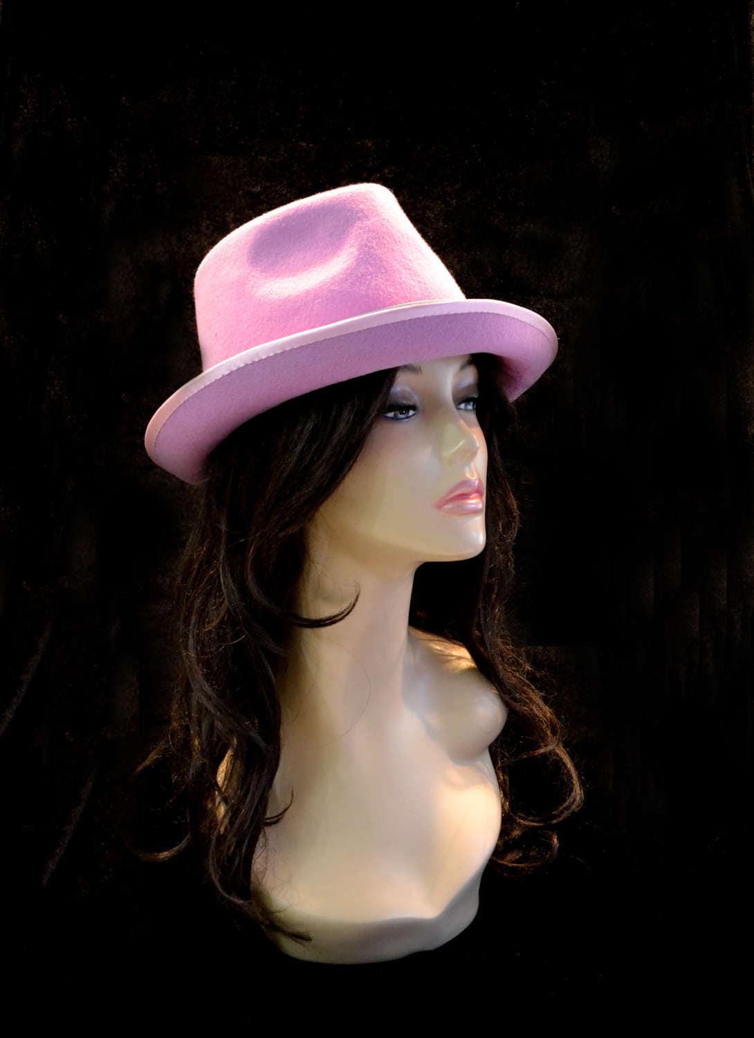 Fedora Hat Pink Fedora Hat for Women Fedora Hat Wide Brim Etsy