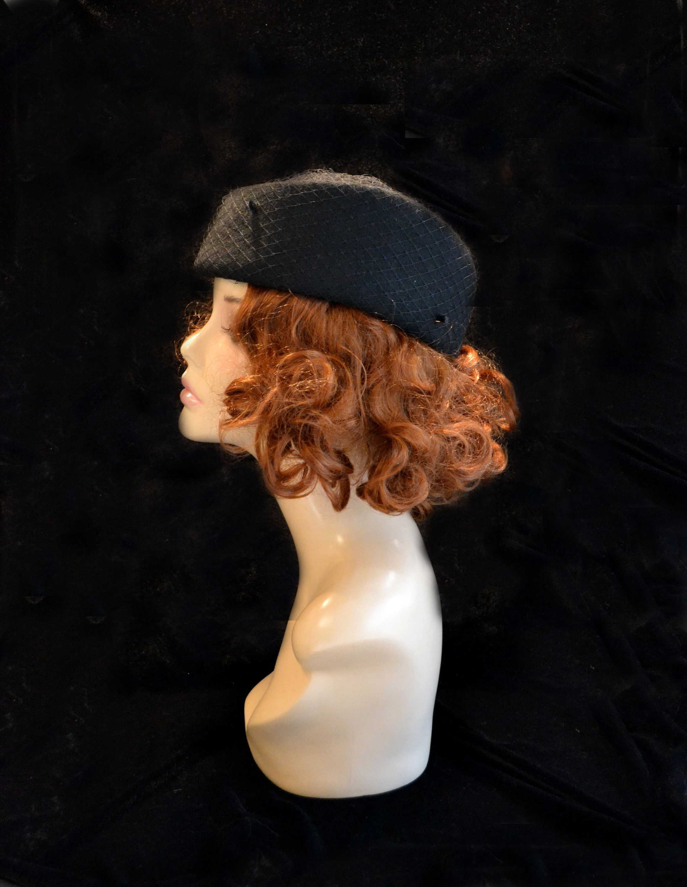 Pillbox hats for women pillbox hat with veil black pillbox Etsy