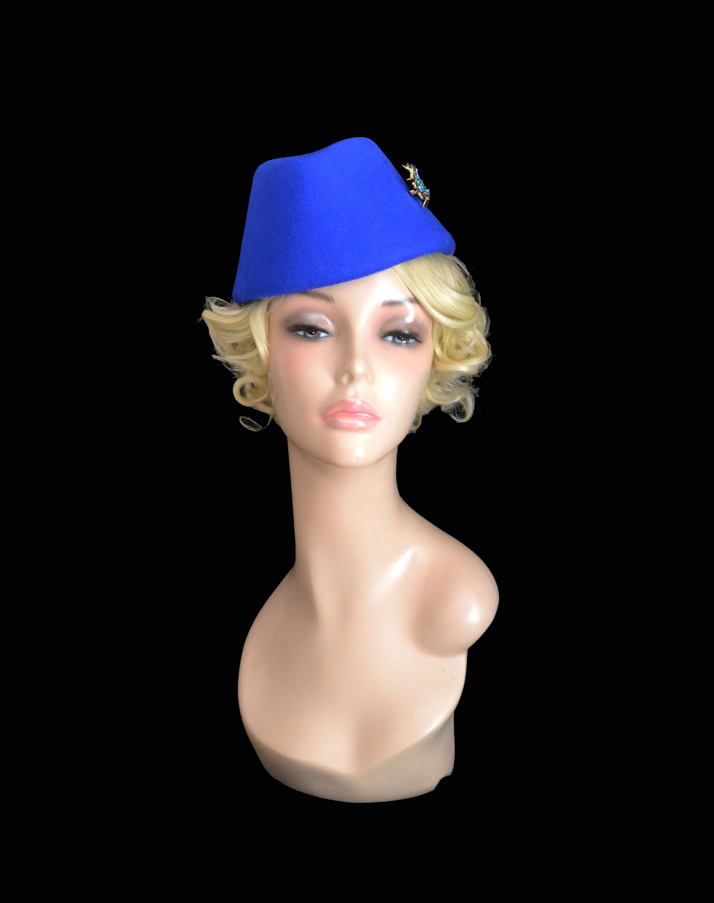 Royal blue hat blue pillbox hat pillbox hats for women Etsy