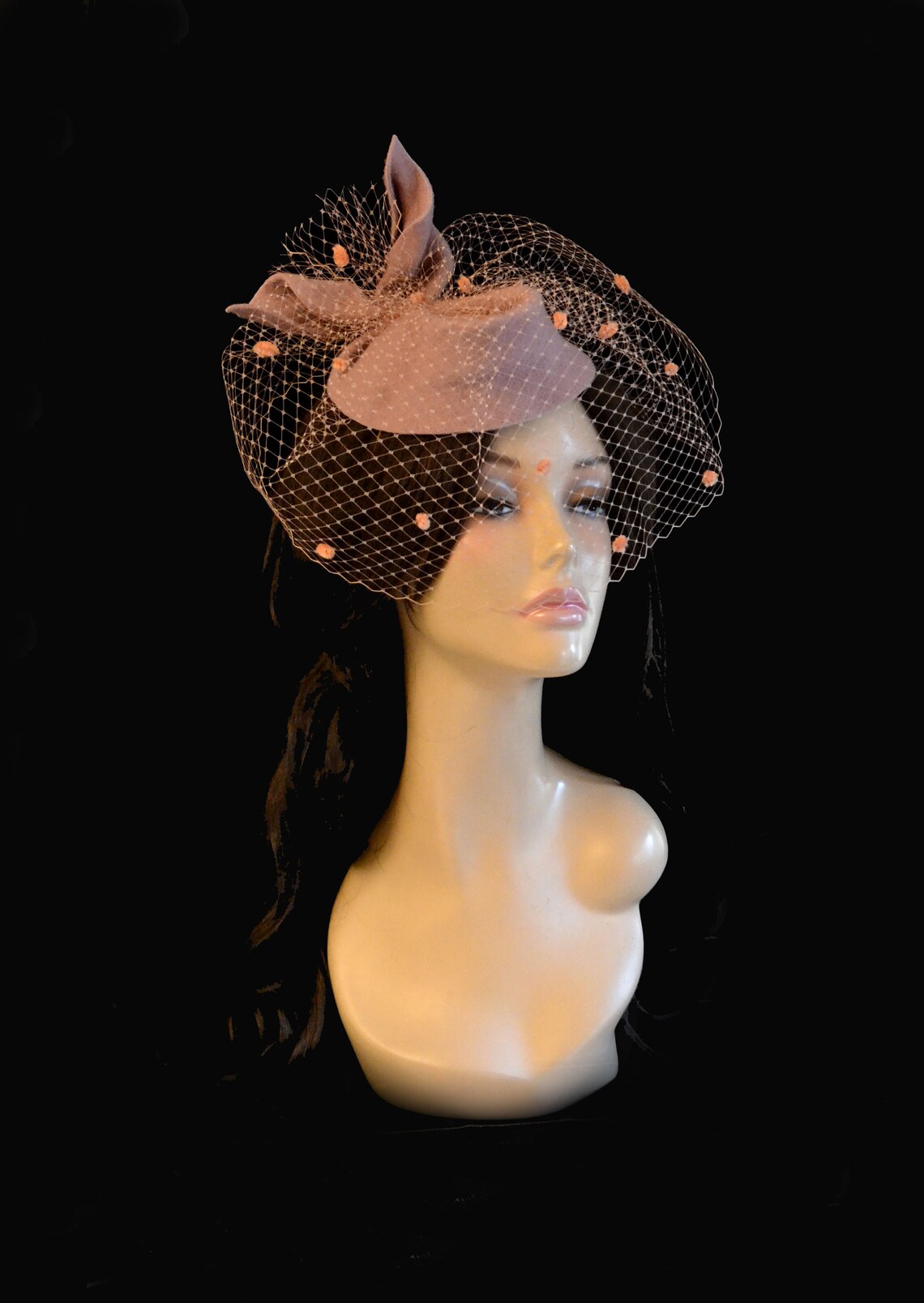 Pink pillbox hat tea party mini fascinator church hot wedding Etsy