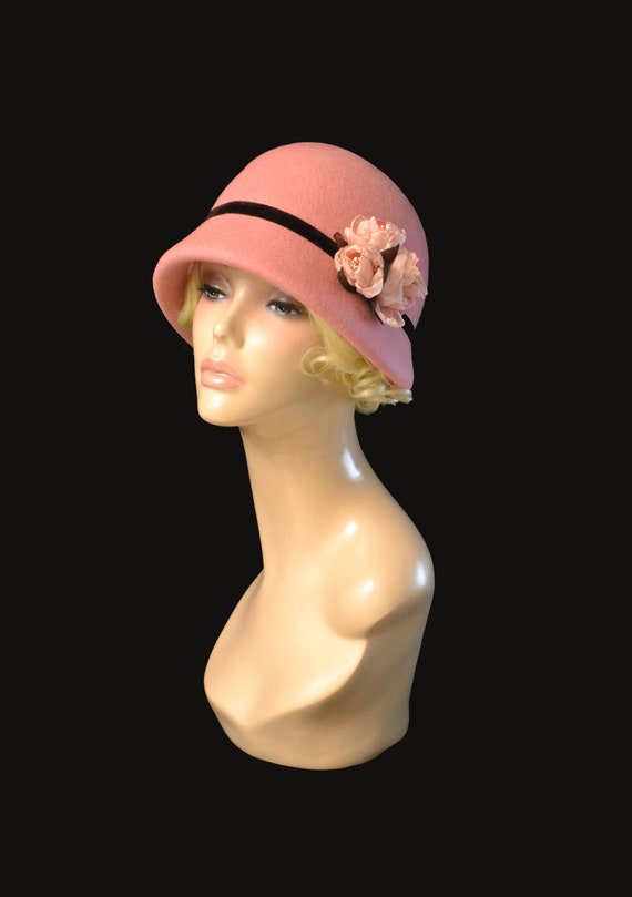 pink cloche hat