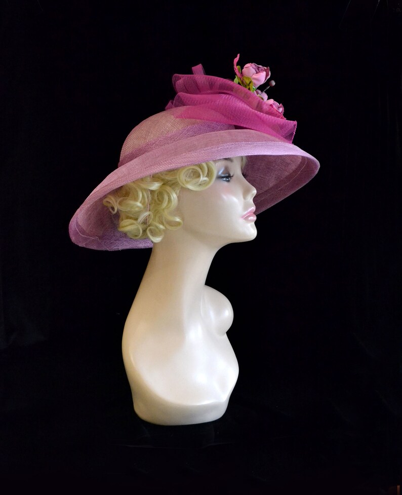 Pink Derby hat for women Pink Derby hat fascinator Sinamay hat Etsy