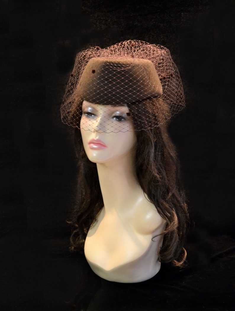 Brown pillbox hat pillbox hat pillbox hats for women Etsy