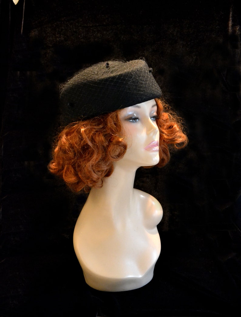 Pillbox hats for women pillbox hat with veil black pillbox Etsy