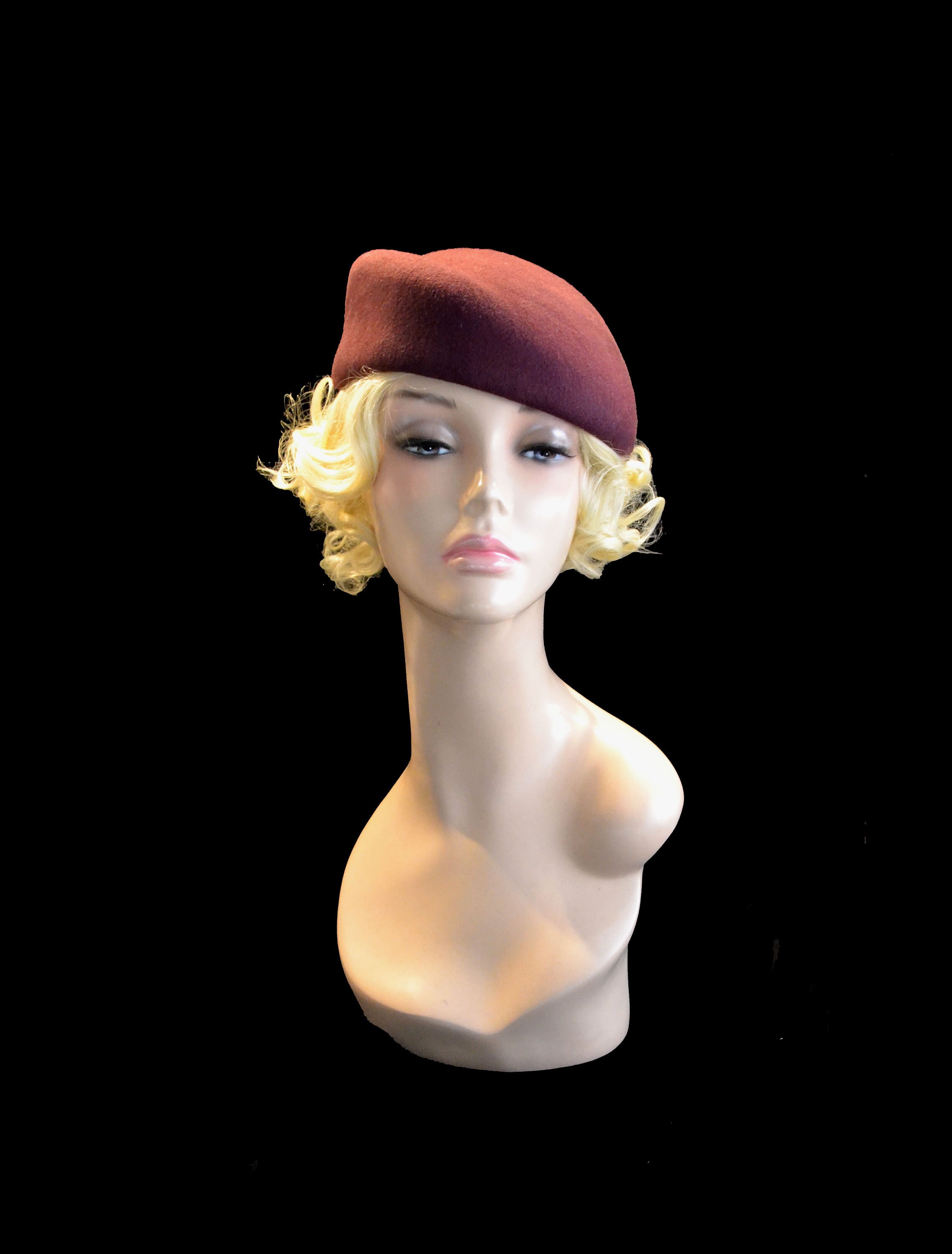 Brown felt hat women brown felt hat pillbox hats for women Etsy