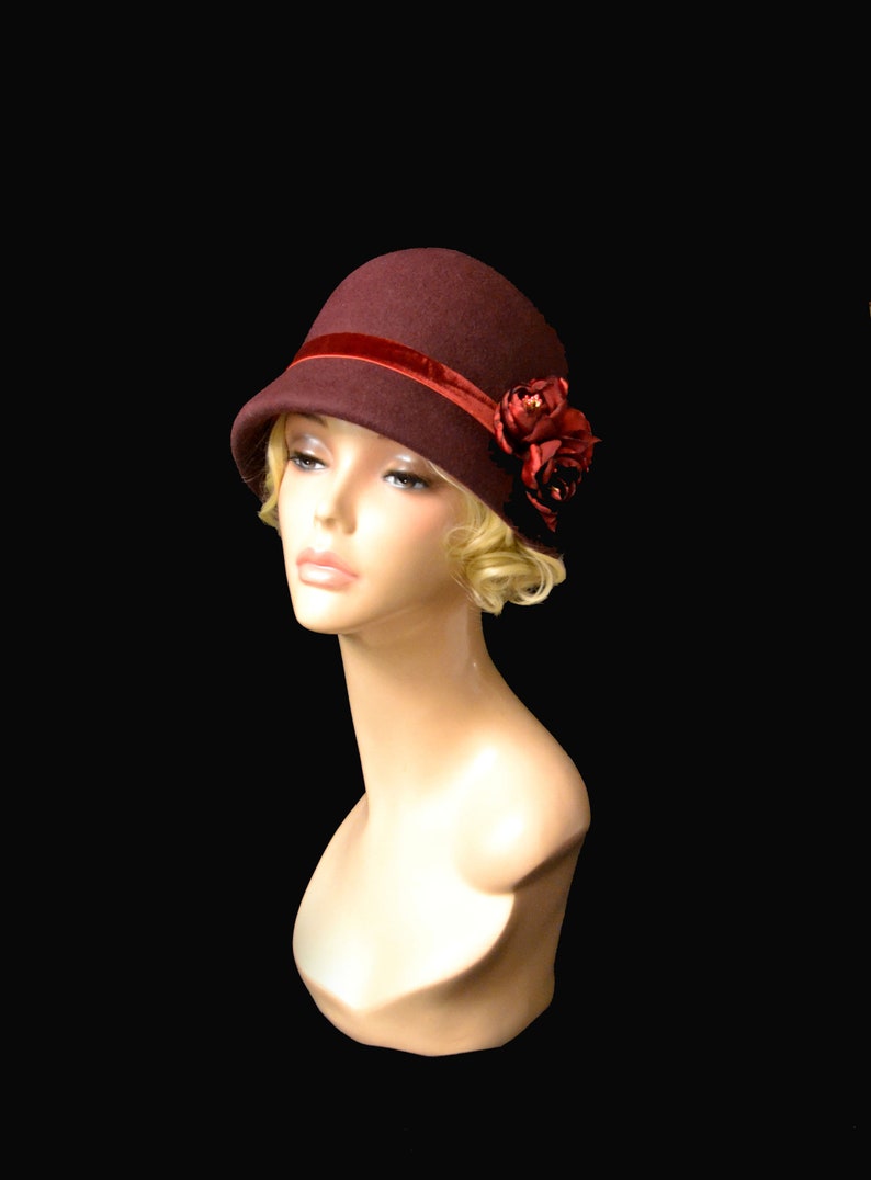 Cloche hat 20s style women winter gray great gatsby handmade Etsy