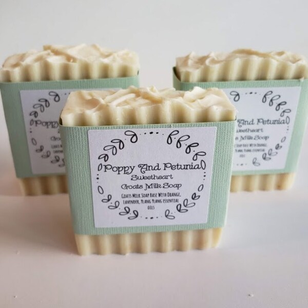 Sweetheart Goats Milk Soap, Essential Oil Goat Milk Soap, All Natural Handmade Artisan Soap, Goat Milk Soap, dye free soap, Sensitive Skin