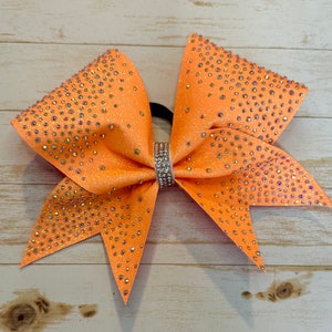 Neon glitter bow with rhinestones